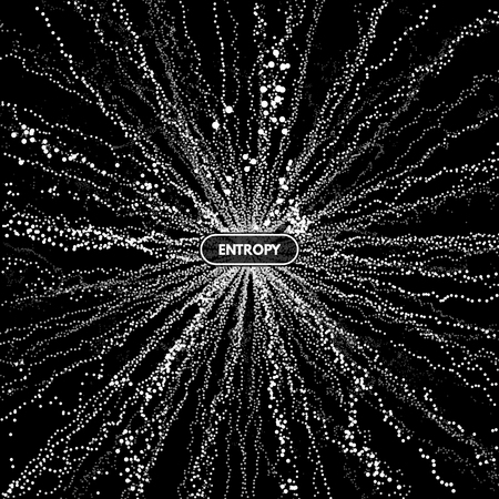 Abstract science or technology background. Array with dynamic particles. Vector illustration.のイラスト素材
