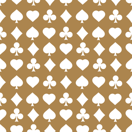 Seamless pattern with card suits. Endless background of hearts, diamonds, clubs, spades for design. Can be used for textiles, interior design, website background.のイラスト素材