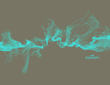 Array with Dynamic Particles. Wavy Background. Composition with Motion Effect. Abstract Vector illustration.のイラスト素材