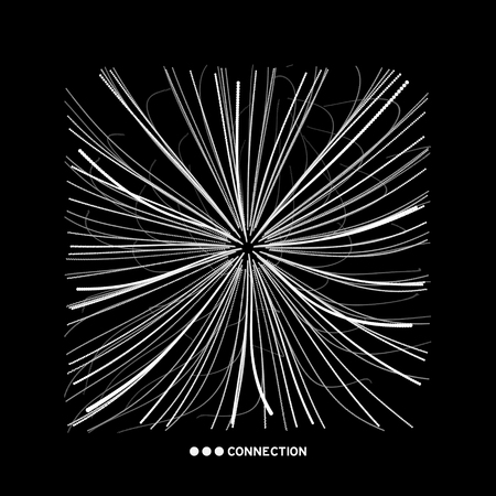 Abstract science or technology background. Array with dynamic particles. Vector illustration.のイラスト素材