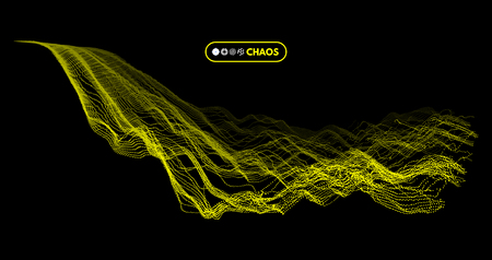 Wave Background. Abstract Vector Illustration. 3D Technology Style. Network Design with Particle.のイラスト素材