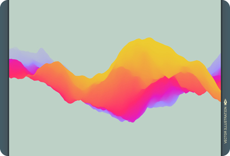 Abstract wavy background for banner, flyer, book cover, poster. Dynamic Effect. Vector Illustration. Design Template.のイラスト素材