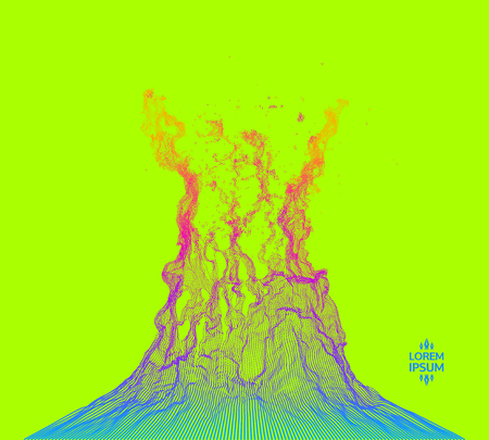 Array with dynamic emitted particles. Water splash imitation. Abstract background. Vector illustration.のイラスト素材