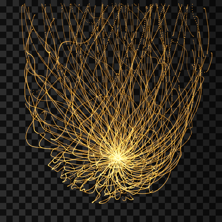 Abstract science or technology background. Array with dynamic particles. Vector illustration.のイラスト素材