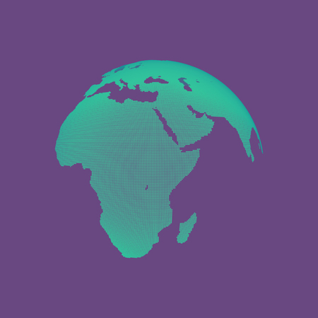 Africa and Europe. Earth globe. Global business marketing concept. Dotted style. Design for education, science, web presentations.のイラスト素材