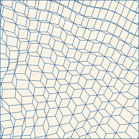 Modern cube background. Connection vector illustration with square mesh.のイラスト素材
