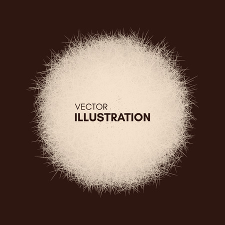 The sphere consisting of chaotic lines. Vector realistic fluffy element.のイラスト素材