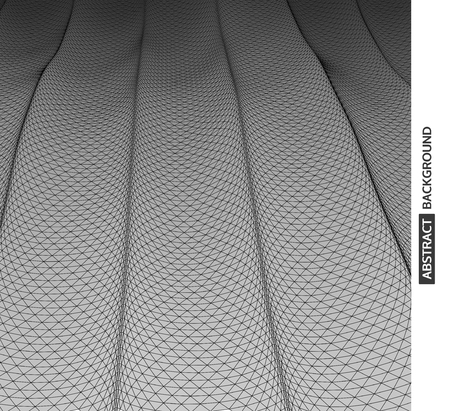 Lattice structure. Science or technology background. Graphic design. 3d grid surface. Abstract vector illustration.のイラスト素材
