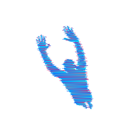 Business, freedom or happiness concept in 3d model of man, Human body model.のイラスト素材