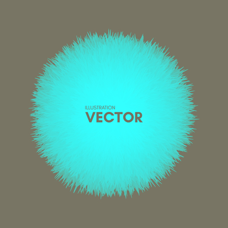The sphere consisting of chaotic lines. Vector realistic fluffy element.  のイラスト素材