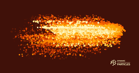 Abstract science or technology background. Array with dynamic particles. Vector illustration.のイラスト素材