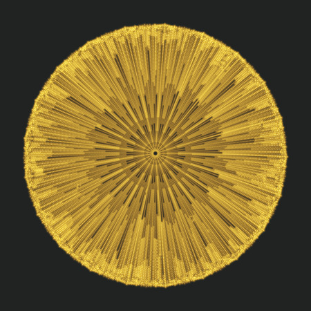 Array with Dynamic Particles 3D Technology Style on circular designのイラスト素材