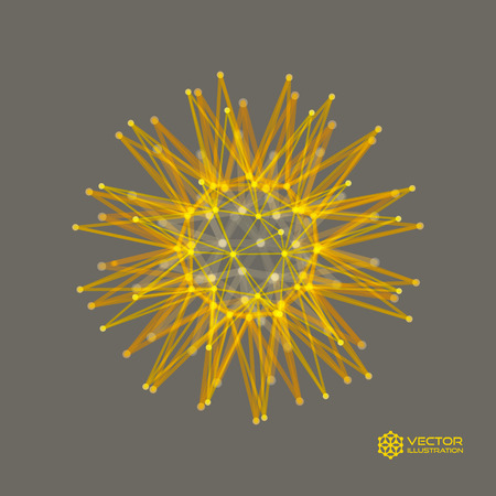 Sphere 3d abstract composition. Futuristic technology style vector illustration.のイラスト素材