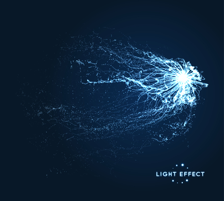 Array with dynamic particles of 3d futuristic technology style with abstract backdrop vector illustration.のイラスト素材