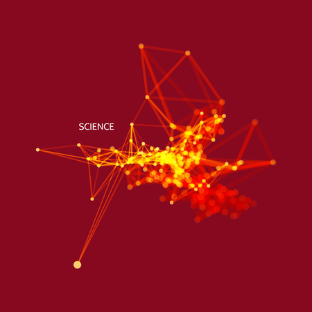 3d connection structure. Constellation, futuristic technology style. Vector illustration for science, chemistry or education.のイラスト素材