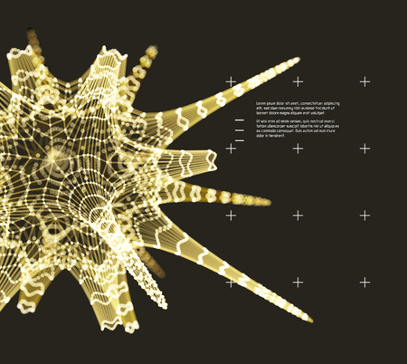 Connection structure. 3d abstract vector illustration for science and technology. Can be used for advertising, marketing, presentation.のイラスト素材