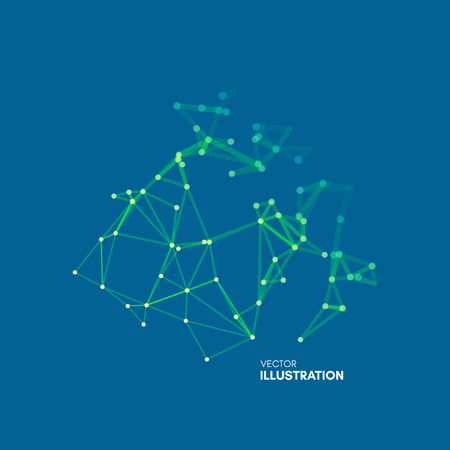 3d connection structure. Constellation. Futuristic technology style. Vector illustration for science, chemistry or education.のイラスト素材