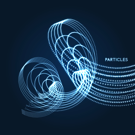 Wavy background. Array with dynamic particles.のイラスト素材