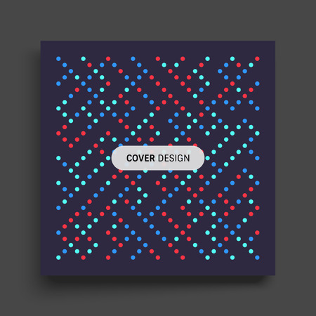 Cover design template. Abstract science or technology background. Graphic design. Network illustration with particle. 3D grid surface.のイラスト素材