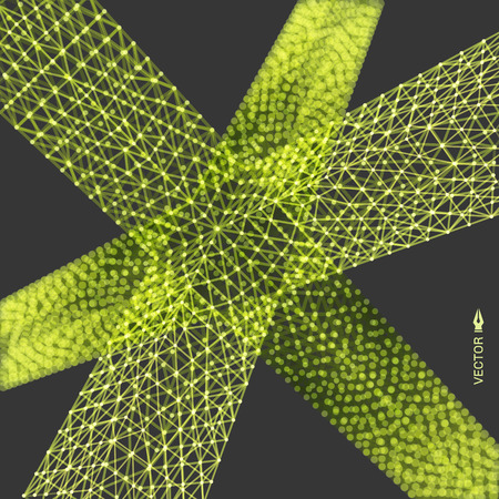 Wire frame connection structure illustrationのイラスト素材