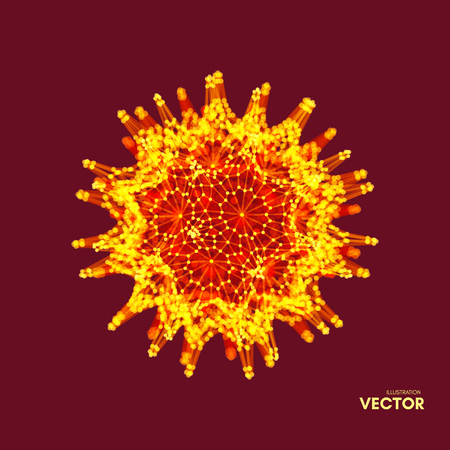 Sphere 3d abstract composition. Futuristic technology style. Vector illustration.のイラスト素材