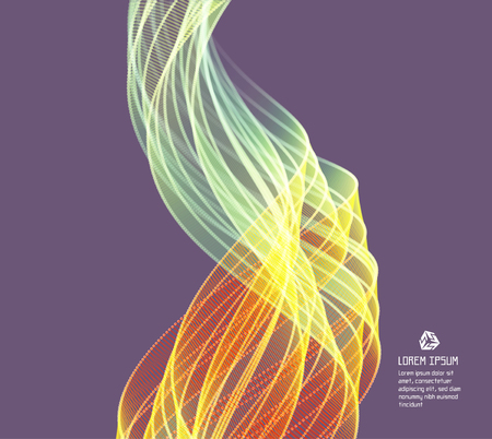 Wavy background with motion effect. 3d technology style. Vector illustration.のイラスト素材