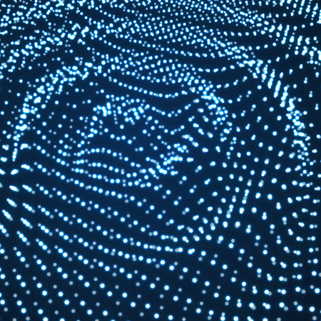 Rippled background template. Abstract science or technology illustration with particle.のイラスト素材