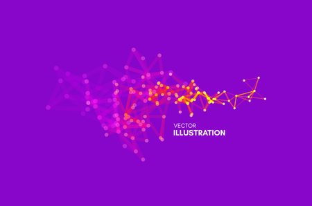 3d connection structure. Futuristic technology style. Vector illustration for science, chemistry or education.のイラスト素材