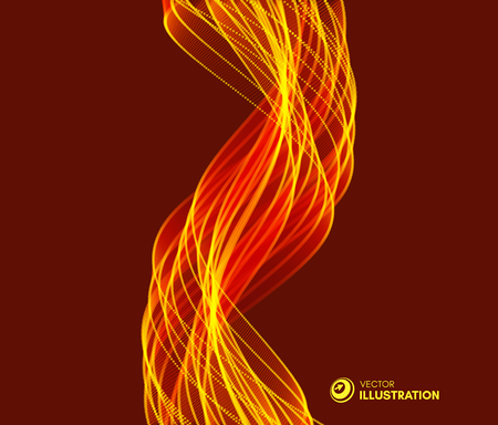 Flame fire background for design and presentation. Vector illustration with motion effect.のイラスト素材