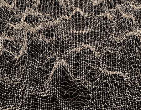 Lattice structure. Science or technology background. Graphic design. 3d grid surface. Abstract vector illustration.のイラスト素材