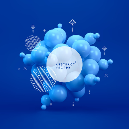 Molecule. 3D concept illustration. Vector template.のイラスト素材