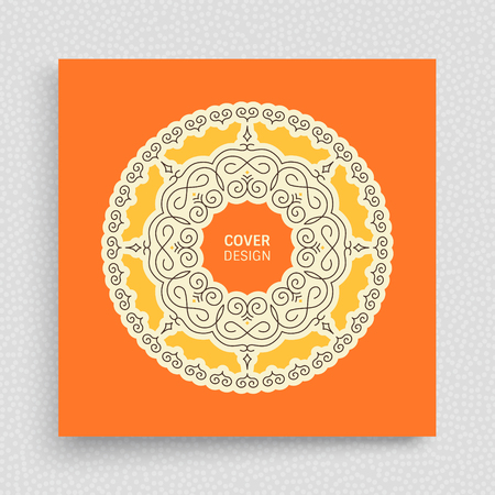 Ethnic circle element. Orient traditional design. Mandala round ornament. Vector fashion illustration.のイラスト素材