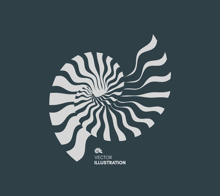 Nautilus shell. Abstract design element. 3D vector illustration. のイラスト素材