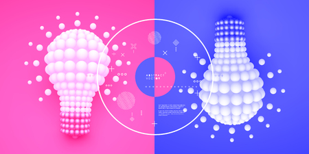 Lightbulb. Idea concept. 3d vector illustration. のイラスト素材