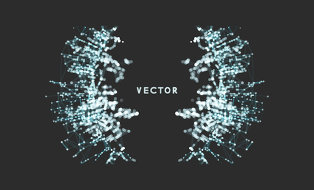 3d connection structure. Futuristic technology style. Vector illustration for science, chemistry or education.のイラスト素材