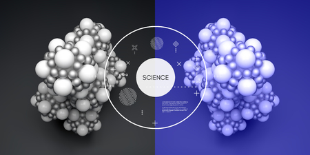 Molecule. 3D concept for science. Vector illustration. のイラスト素材
