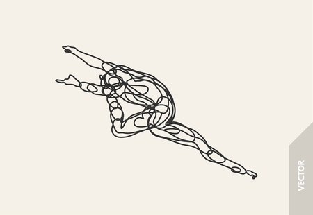 Gymnast. 3d human body model. Gymnastics activities for icon health and fitness community. Vector illustration.のイラスト素材