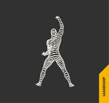 Leadership concept. Emblem for sport championship. 3d vector Illustration.のイラスト素材