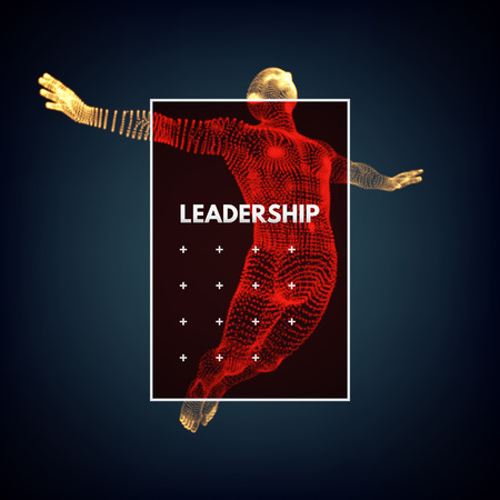 Leadership concept. Jumping man. 3d vector Illustration.のイラスト素材