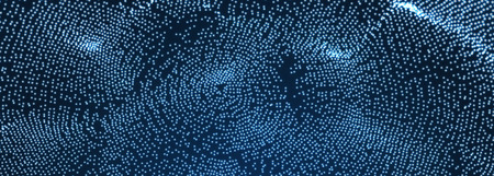 Abstract science or technology background. Graphic design. Network illustration with particle. 3D grid surface.のイラスト素材