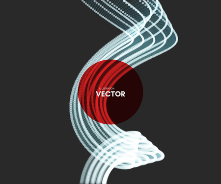 Spiral. Connection structure. Abstract grid design. 3d vector Illustration for science, technology.のイラスト素材