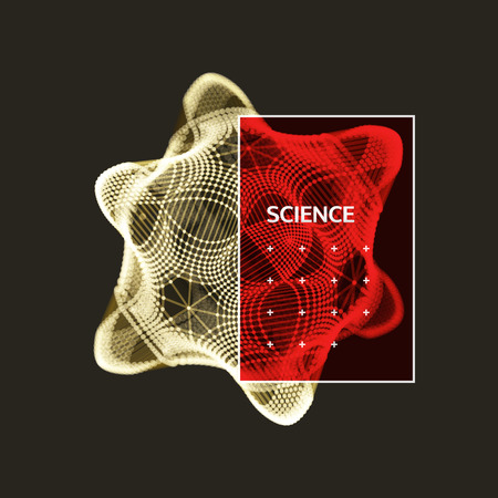 Object with lines and dots. Molecular grid. Technology style with particle. Vector illustration. Futuristic connection structure for chemistry and science.のイラスト素材