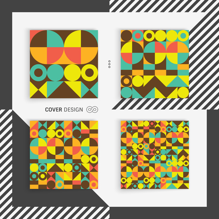 Cover design template for advertising. Abstract colorful geometric design. Pattern can be used as a template for brochure, annual report, magazine, poster, presentation, flyer and banner.のイラスト素材