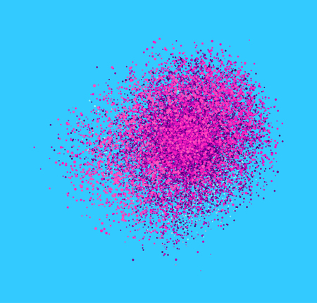 Chaotic particles in empty space. Dynamic background. Vector illustartion.のイラスト素材