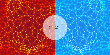 Lattice structure. Science or technology background. Graphic design. 3d grid surface. Abstract vector illustration.のイラスト素材