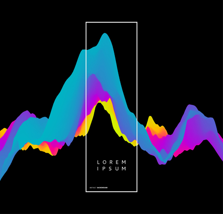 Abstract wavy background for banner, flyer, book cover, poster. Dynamic effect. Vector illustration. Design template.のイラスト素材