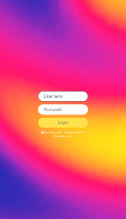 Login user interface. Modern screen design for mobile app and web design. Gradient background. Website element. Vector illustration.のイラスト素材