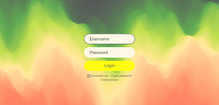 Login user interface. Modern screen design for mobile app and web design. Gradient background. Website element. Vector illustration.のイラスト素材