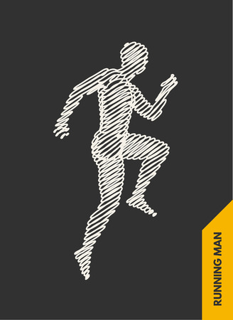 3d running man. Design for sport, business, science and technology. Vector illustration. Human body.のイラスト素材