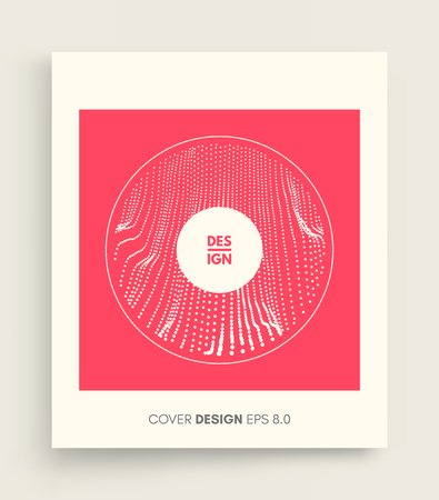 3d abstract sphere. Array with dynamic particles. Modern science and technology element. Cover design template. Can be used for advertising, marketing, presentation.のイラスト素材